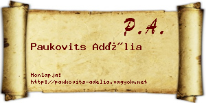 Paukovits Adélia névjegykártya
